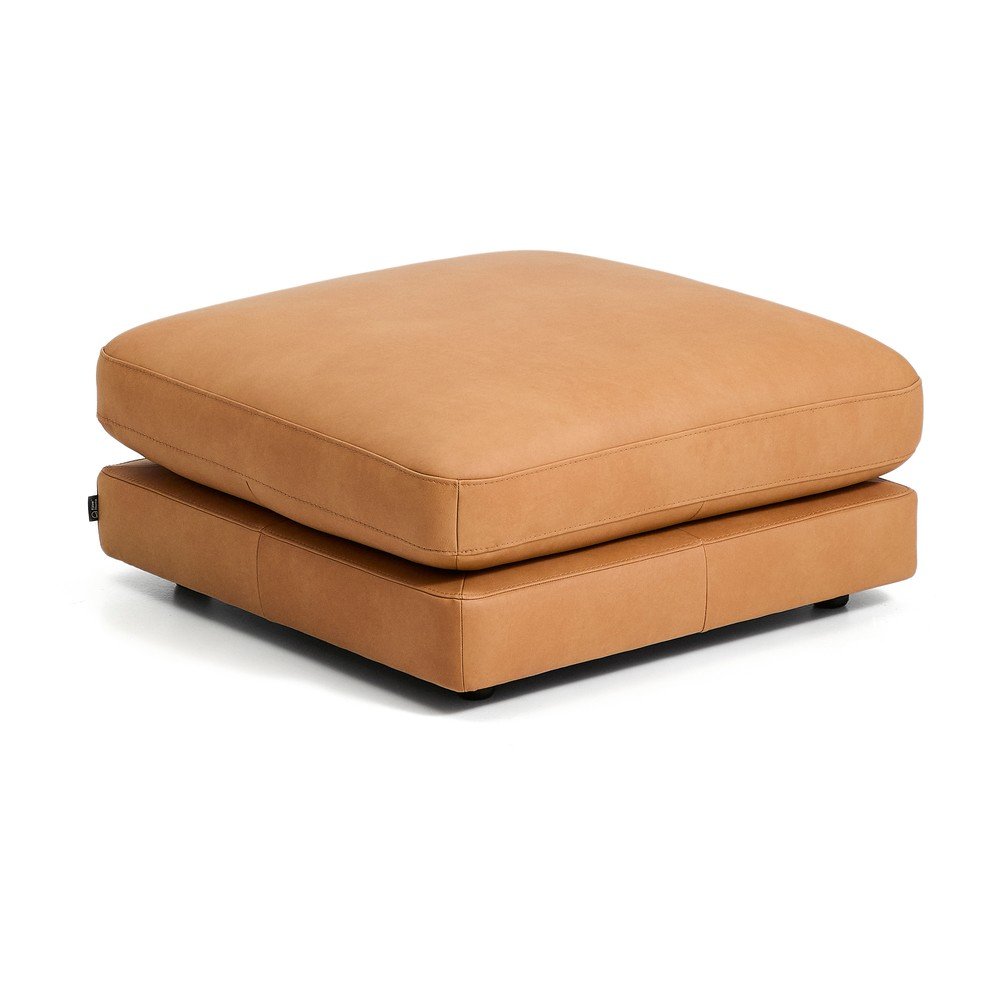 Hnedá kožená podnožka Gala – Kave Home