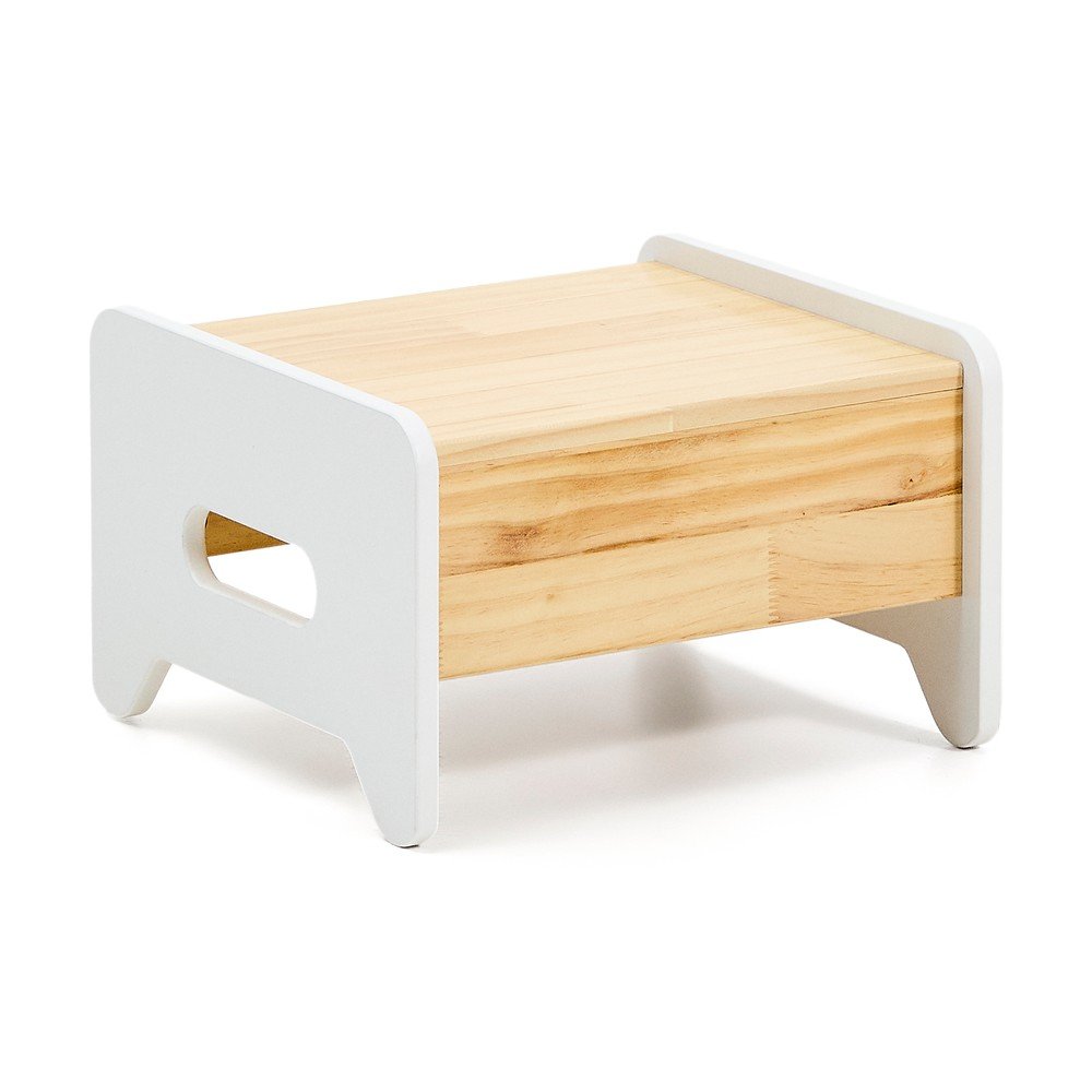 Biely/v prírodnej farbe stupienok z borovicového dreva Cecilia – Kave Home