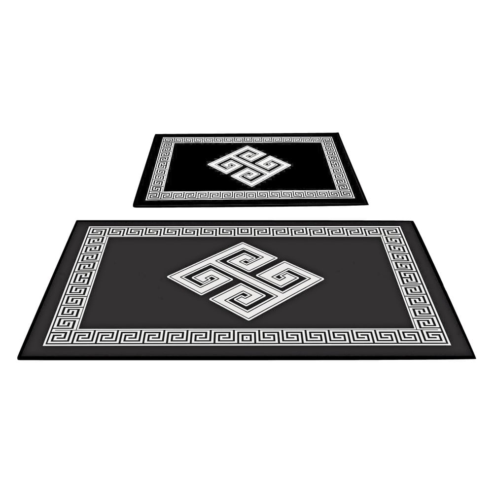 Čierno-biele kúpeľňové predložky v súprave 2 ks - Foutastic