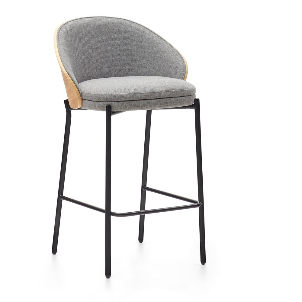 Sivá/v prírodnej farbe barová stolička (výška sedadla 65 cm) Eamy – Kave Home