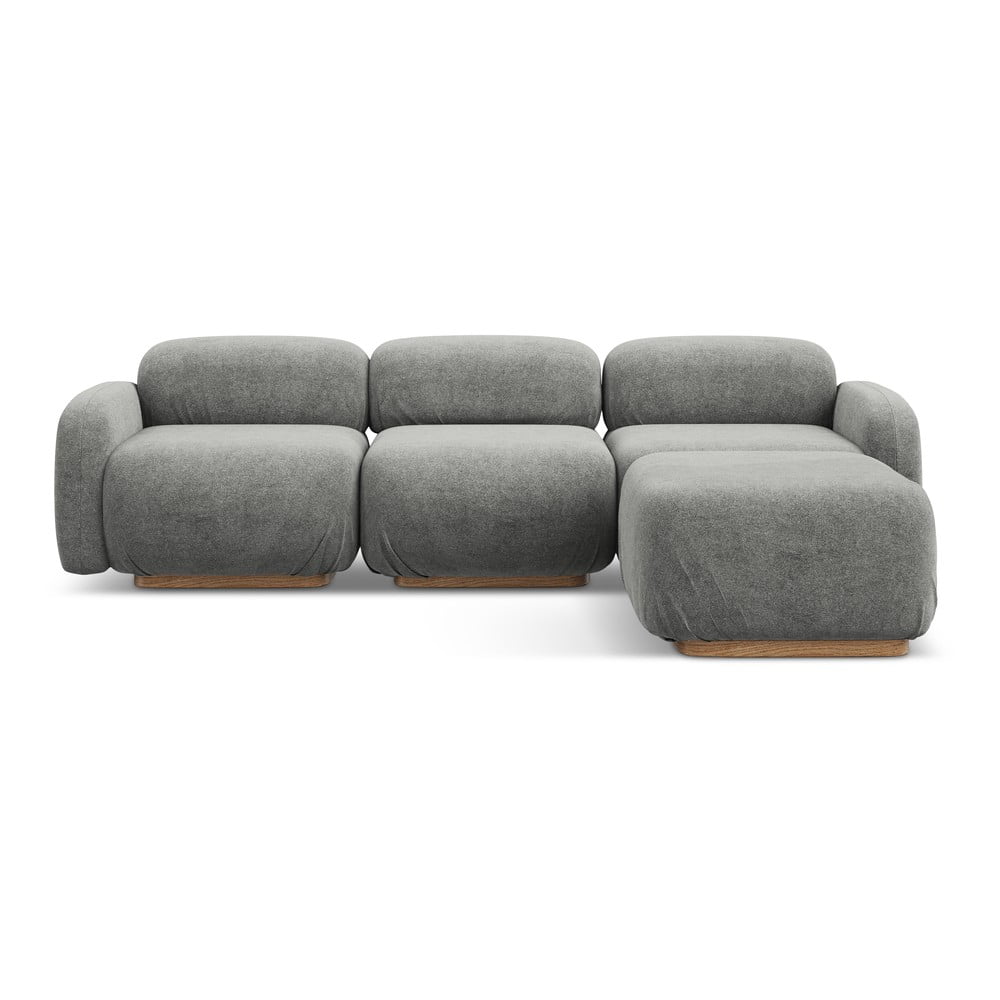 Sivá modulárna rohová pohovka z textílie buklé Ailani – Makamii