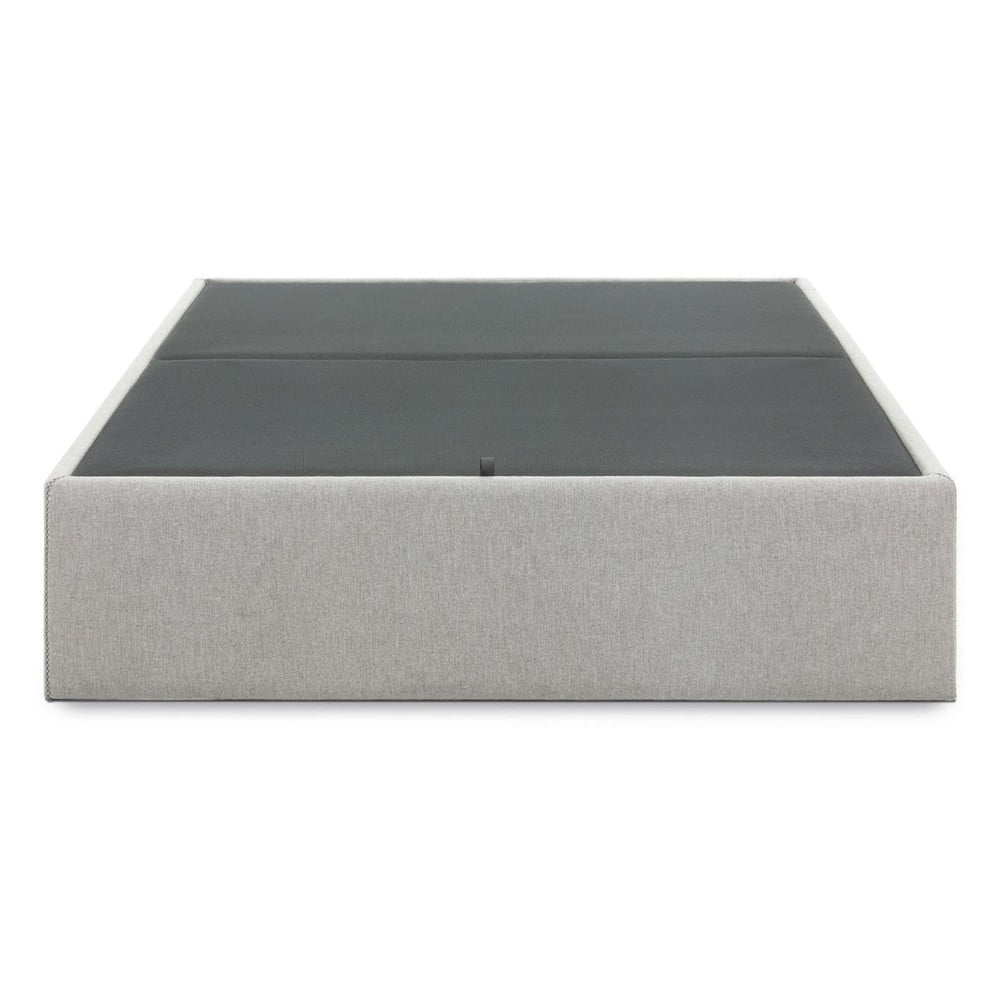Sivá čalúnená dvojlôžková posteľ s úložným priestorom 140x190 cm Matters – Kave Home