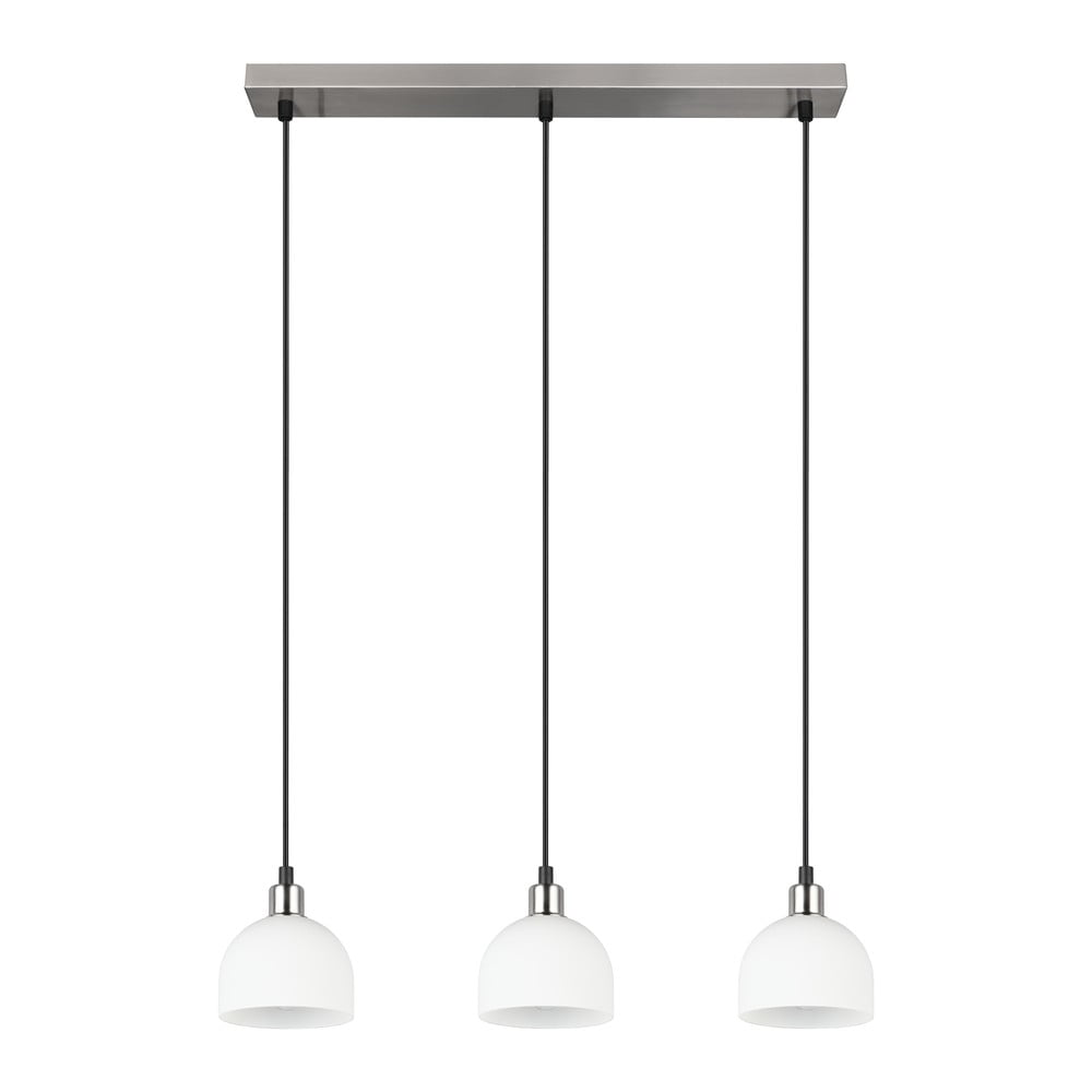 Závesné svietidlo so skleneným tienidlom v bielo-striebornej farbe Molly – Reality