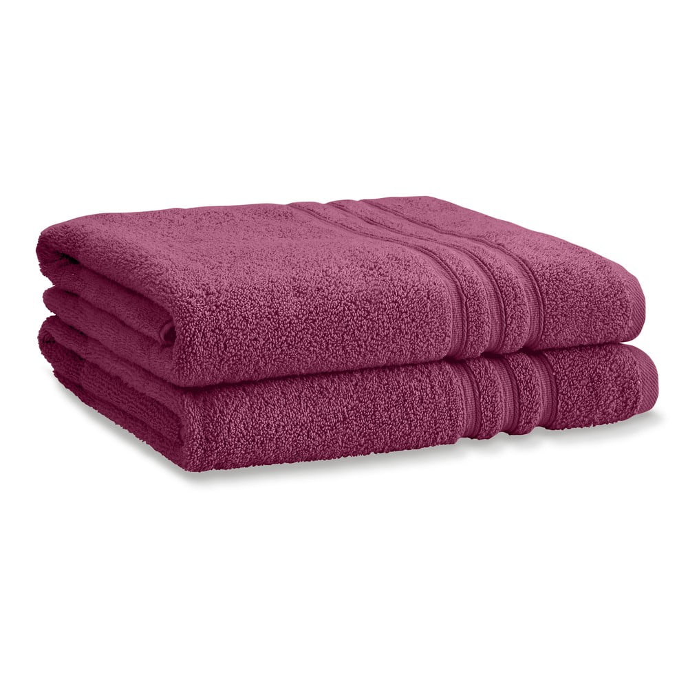 Tmavoružové froté bavlnené osušky v súprave 2 ks 90x140 cm Zero Twist – Catherine Lansfield