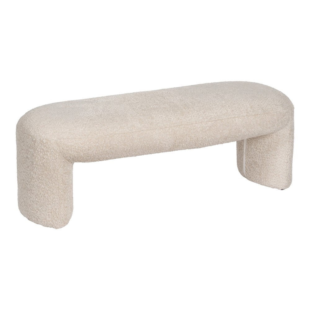 Béžová lavica z textílie buklé Suave – Ixia