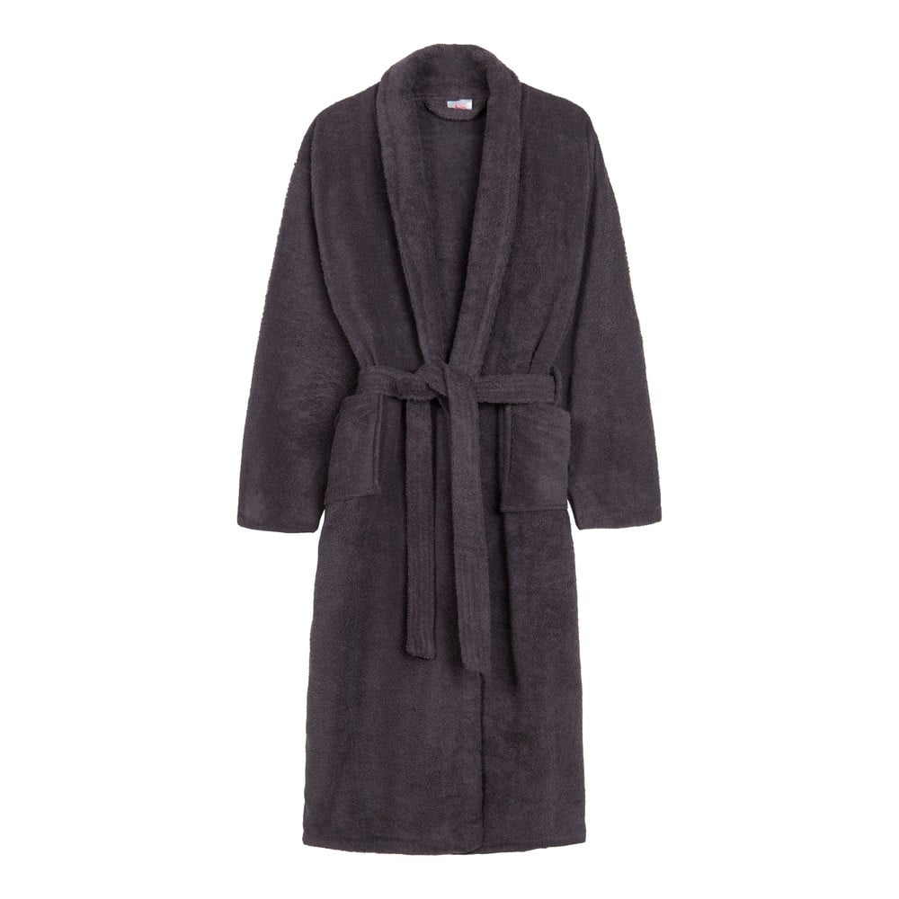 Antracitovosivý bavlnený župan veľkosť M/L Terry – HIP