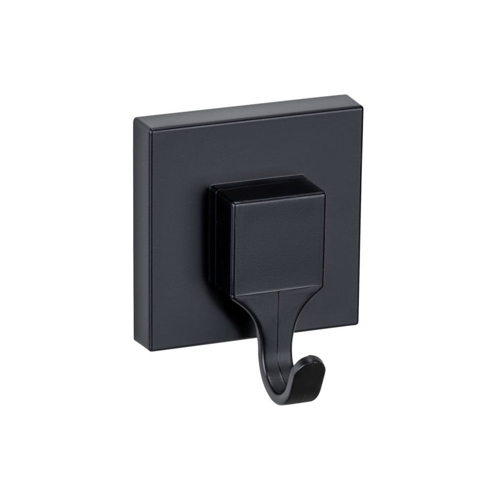 Čierne samodržiace plastové háčiky v súprave 2 ks Quadro – Wenko