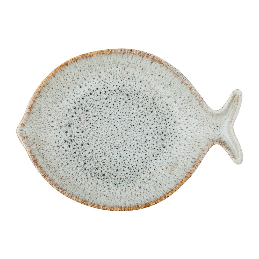 Modrý/béžový servírovací tanier z kameniny Fleur – Bloomingville