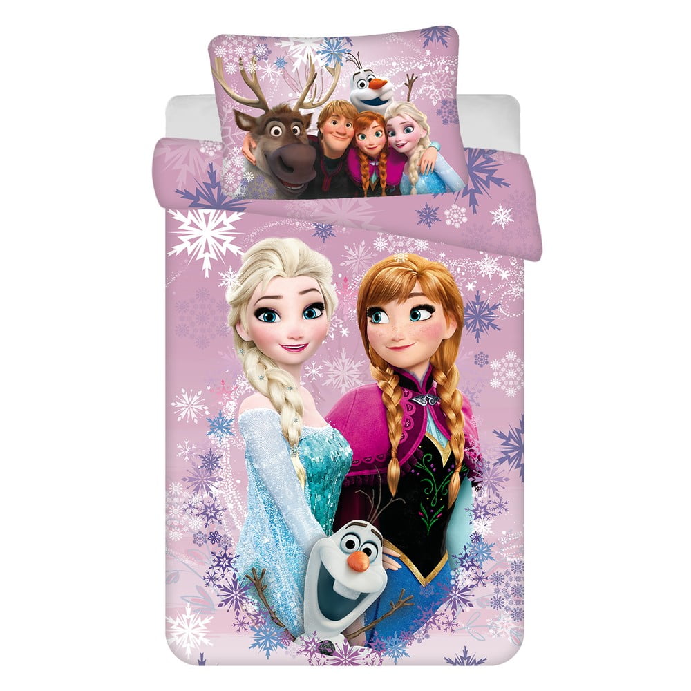 Bavlnené detské obliečky do postieľky 100x135 cm Frozen "Purple" – Jerry Fabrics