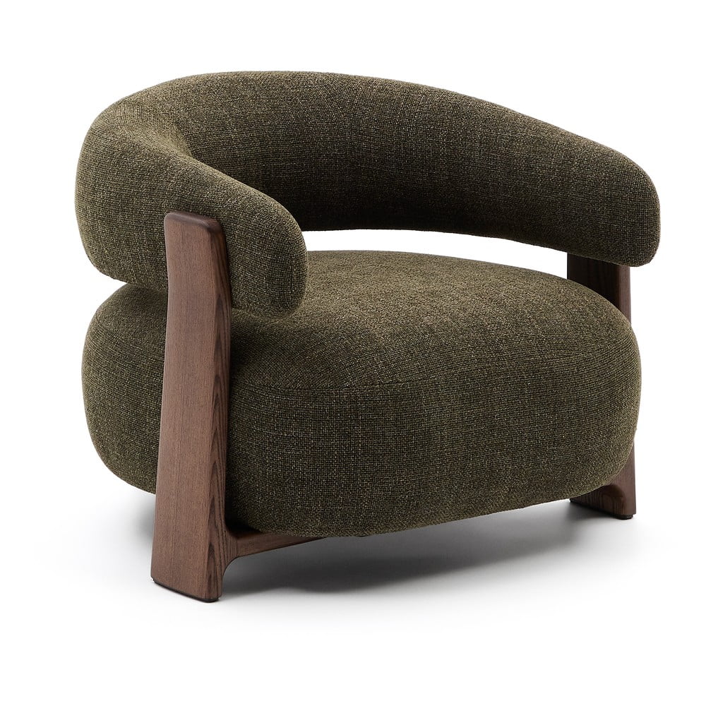 Zelené ženilkové kreslo Granite – Kave Home