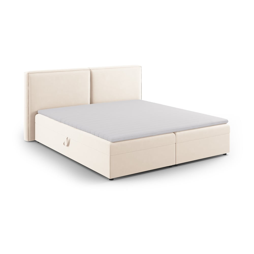 Krémová boxspring posteľ s úložným priestorom 180x200 cm Arendal – Cosmopolitan Design