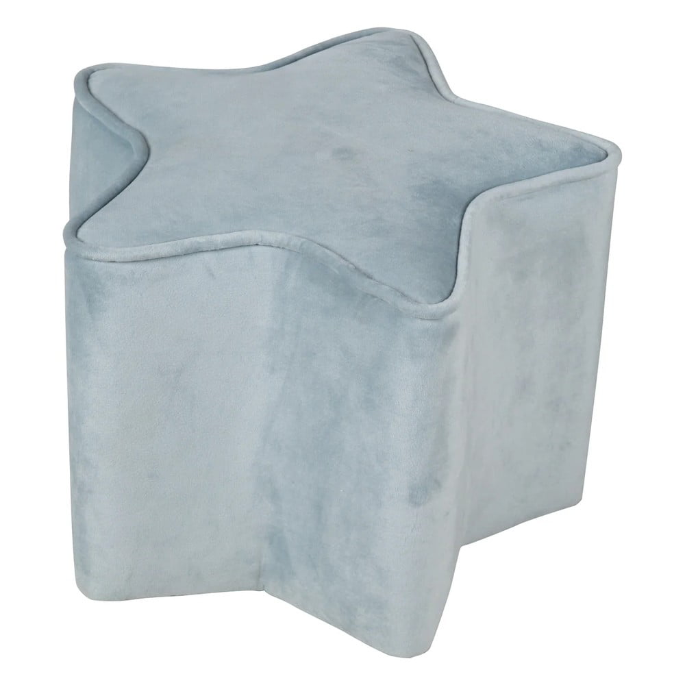 Svetlo modrý zamatový detský puf Lil Sofa – Roba