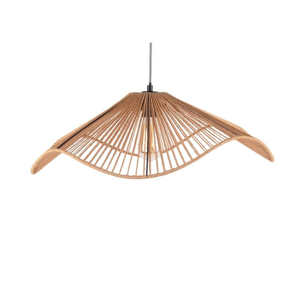 Závesné svietidlo v zlatej farbe s tienidlom z papierového výpletu ø 62 cm Sombra – Leitmotiv