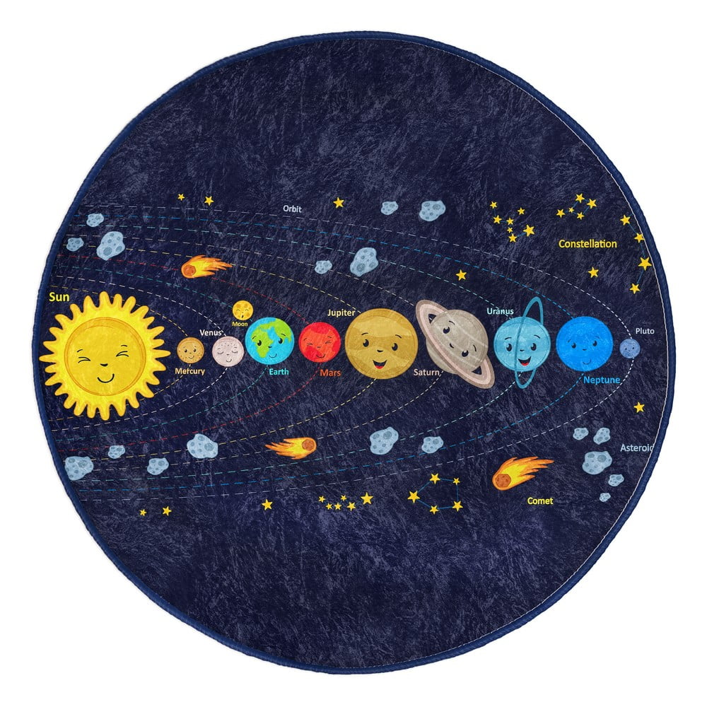 Tmavomodrý detský koberec ø 100 cm Comfort – Mila Home