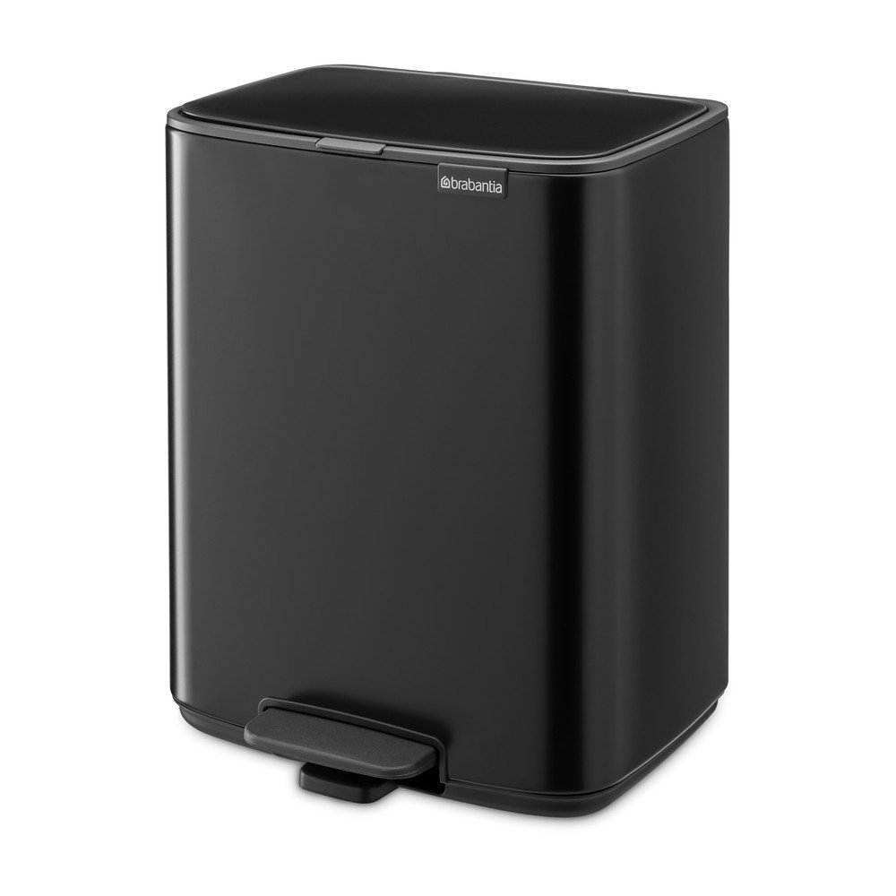 Matne čierny pedálový oceľový odpadkový kôš 12 l Bo – Brabantia