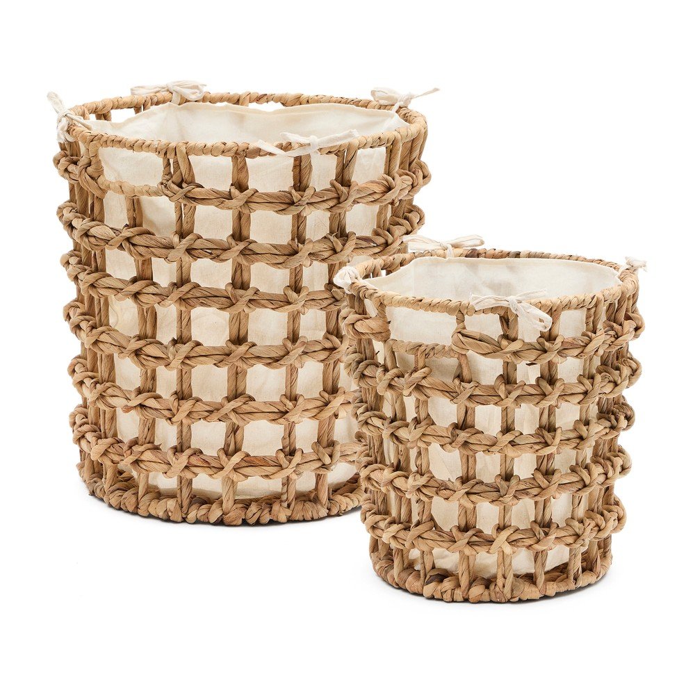 Košíky v súprave 2 ks z vodného hyacintu ø 38x38 cm Dilam – Kave Home