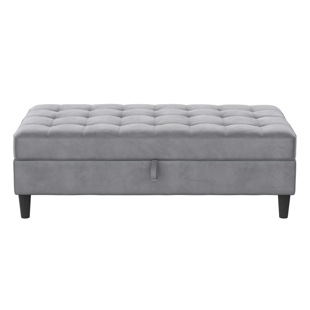 Sivá zamatová podnožka Presley – Støraa