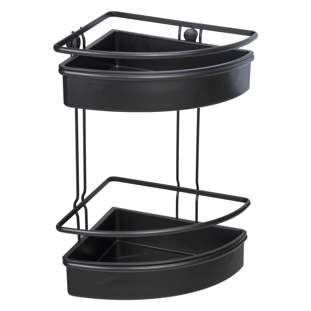 Čierna rohová sprchová polica Wenko Molinella