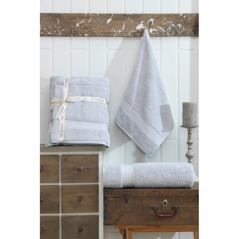 Svetlosivé bavlnené uteráky a osušky v súprave 2 ks – Mila Home