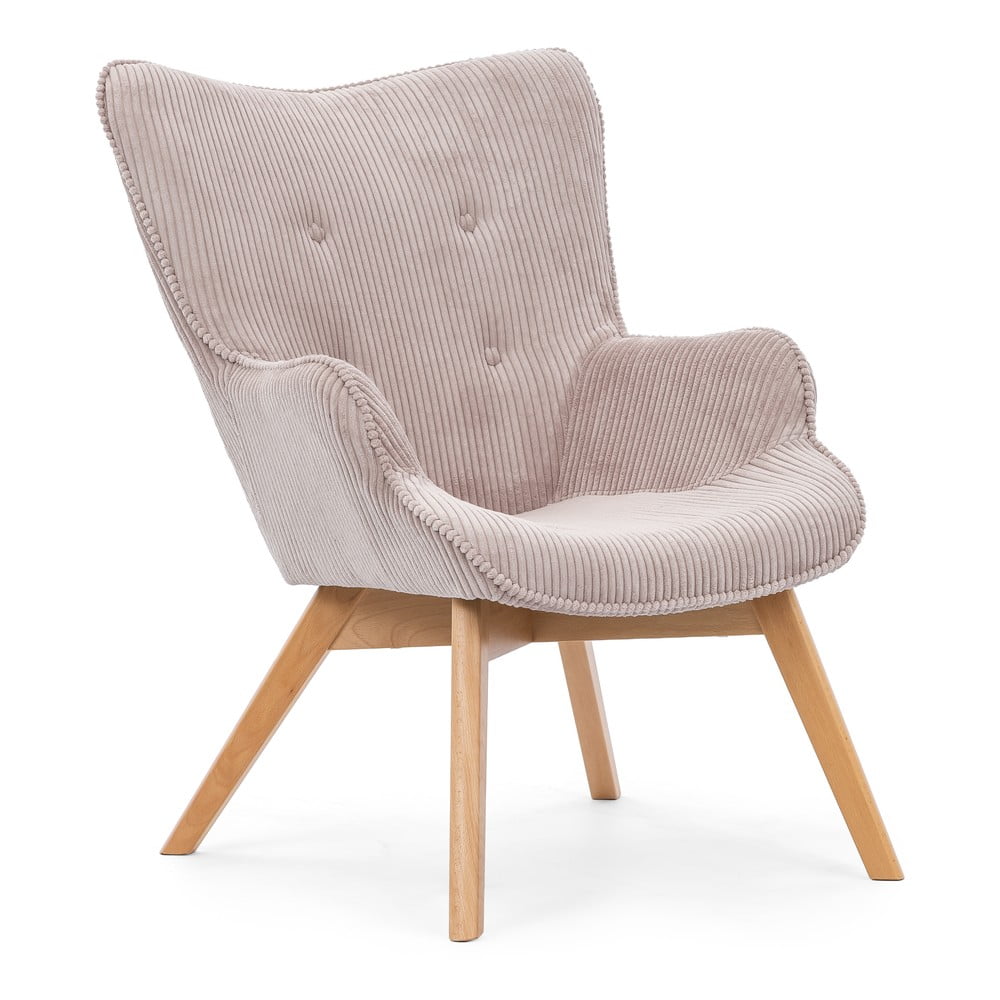 Svetloružové menčestrové kreslo Niko – Ropez