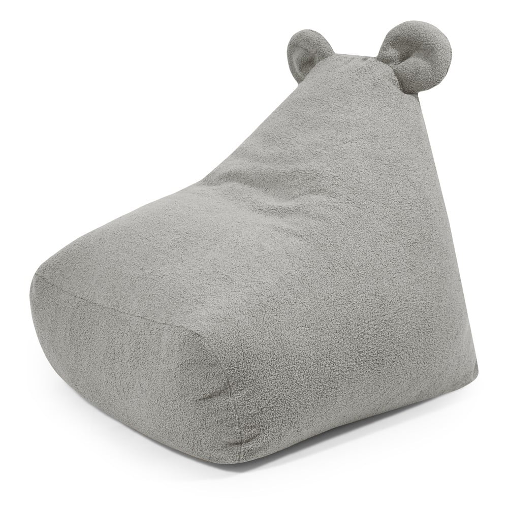 Svetlosivý detský sedací vak z textílie buklé Snug 80 Bear – SLOWDOWN