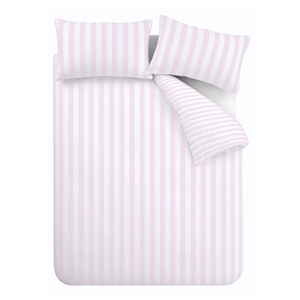 Biele/ružové obliečky na dvojlôžko/predĺžené 230x220 cm Stripe Tease – Sassy B