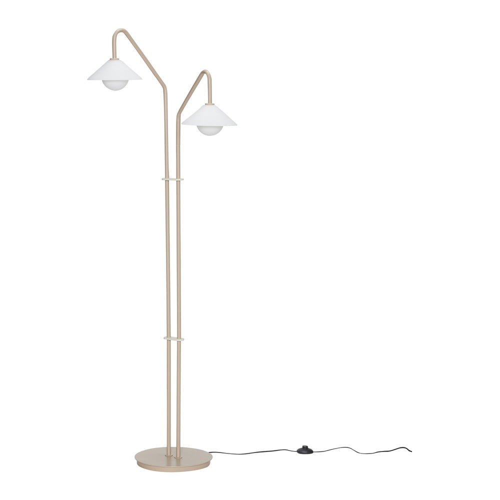 Béžová stojacia lampa so skleneným tienidlom (výška 165 cm) Come – Hübsch