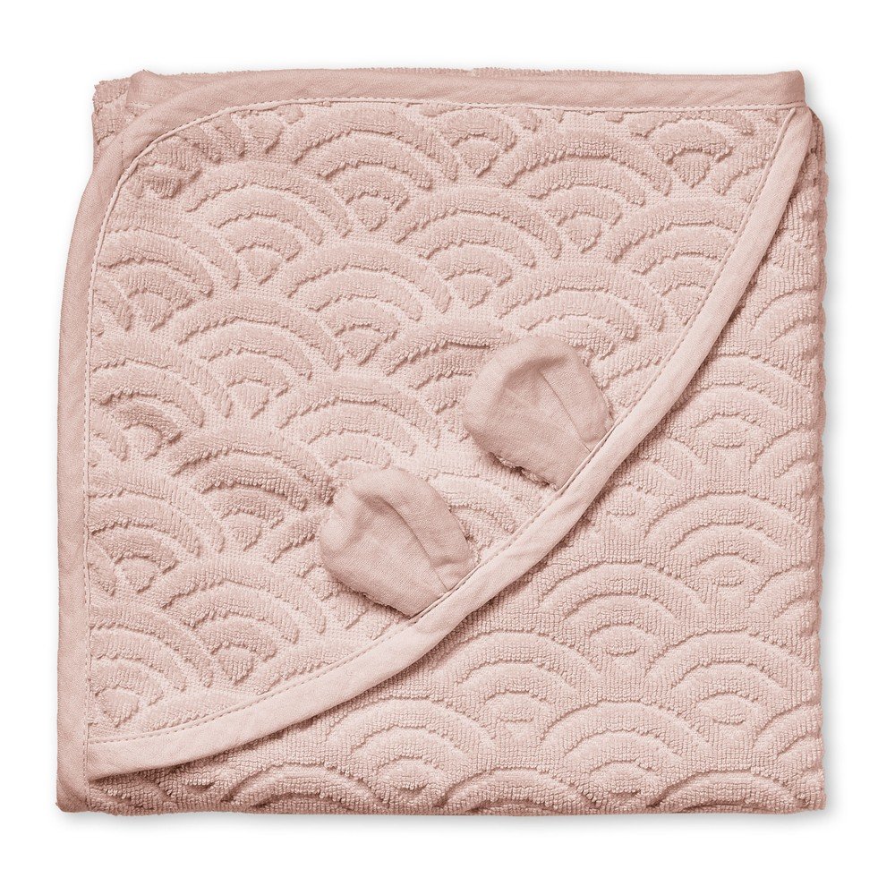 Staroružová detská osuška s kapucňou z Bio bavlny 80x80 cm Dusty Rose – Cam Cam Copenhagen