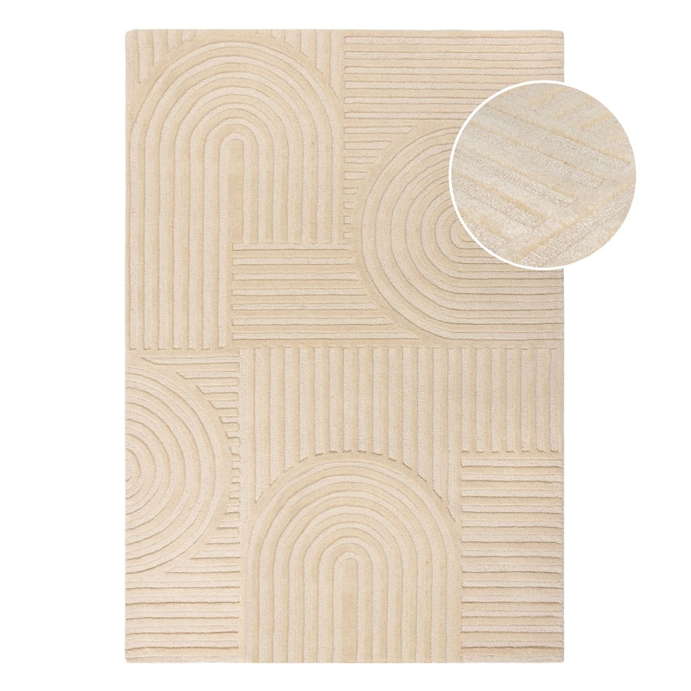 Béžový ručne tkaný vlnený koberec 240x340 cm Zen Garden – Flair Rugs