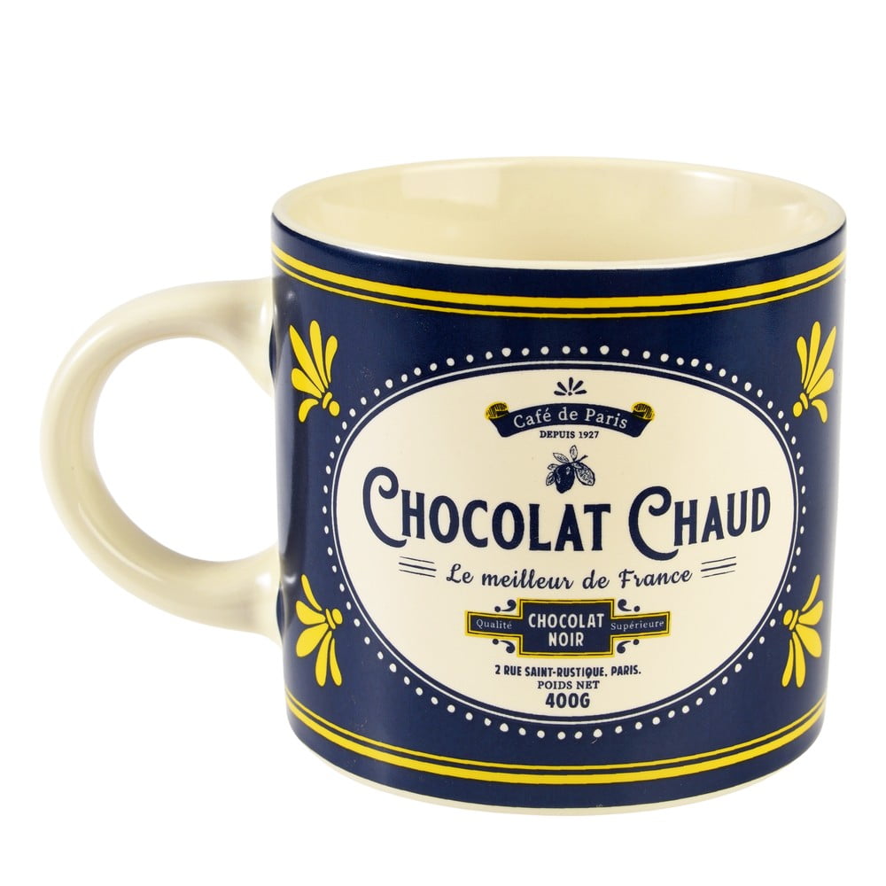 Tmavomodrý/krémový keramický hrnček 350 ml Chocolat Chaud – Rex London