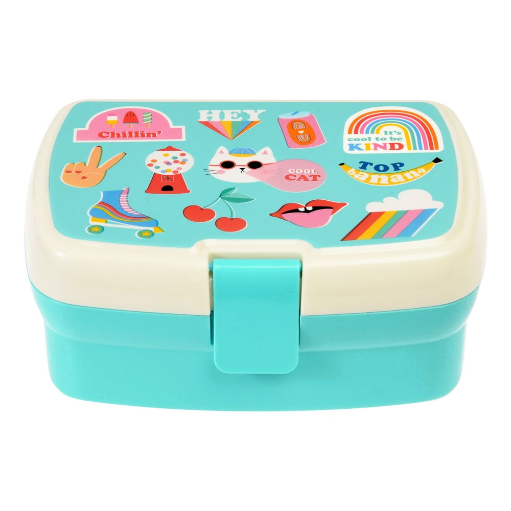 Tyrkysovomodrý detský desiatový box Top Banana – Rex London