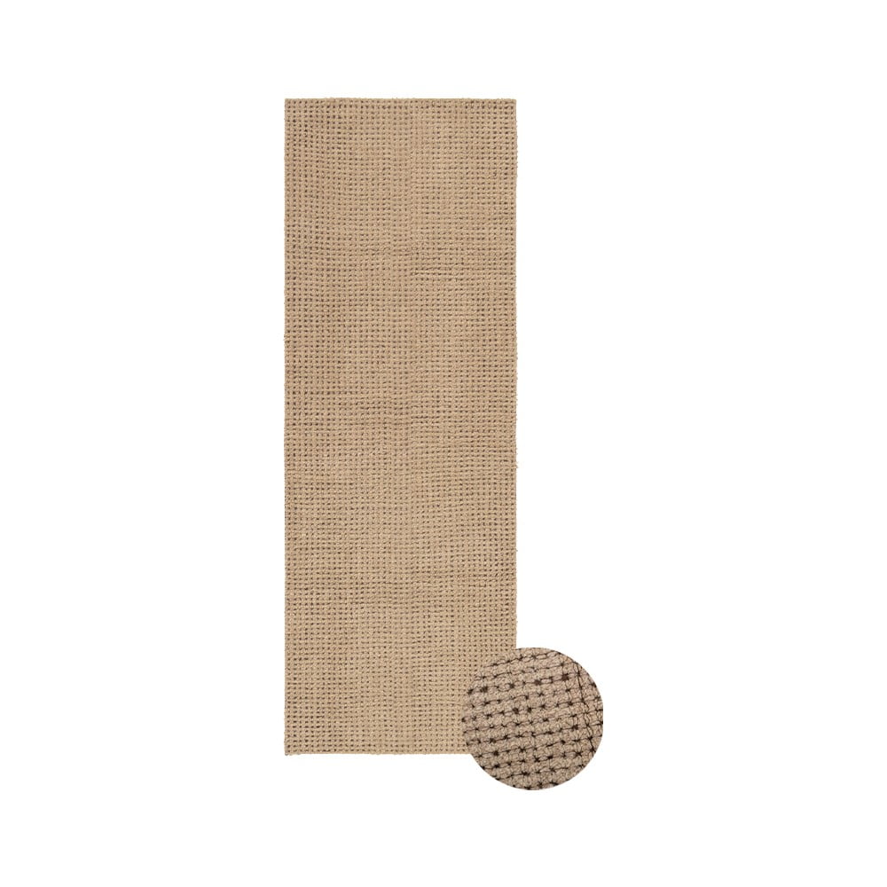 Prateľný/ručne tkaný vlnený behúň v prírodnej farbe 80x230 cm Unexpected Wool – Lorena Canals