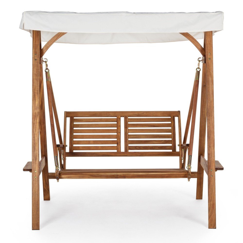 Drevená záhradná hojdačka v prírodnej farbe Noemi – Bizzotto