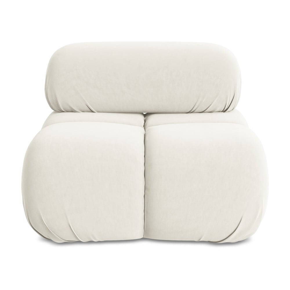 Biely zamatový modul pohovky Lokua – Makamii