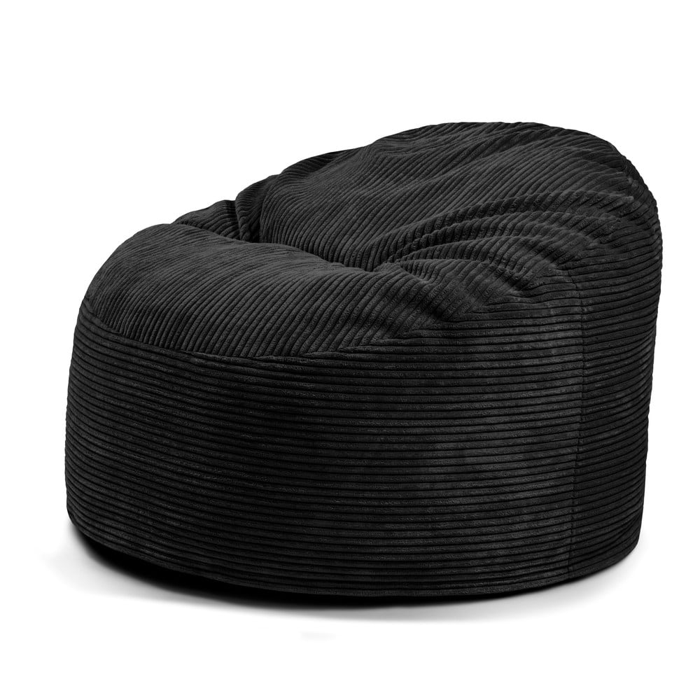 Čierny menčestrový detský sedací vak Om 85 – SLOWDOWN