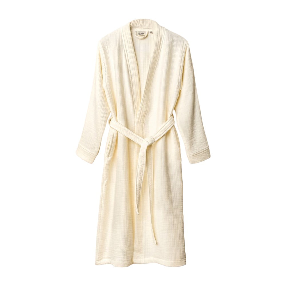 Krémový mušelínový župan veľkosť S/M Kimono – Foutastic