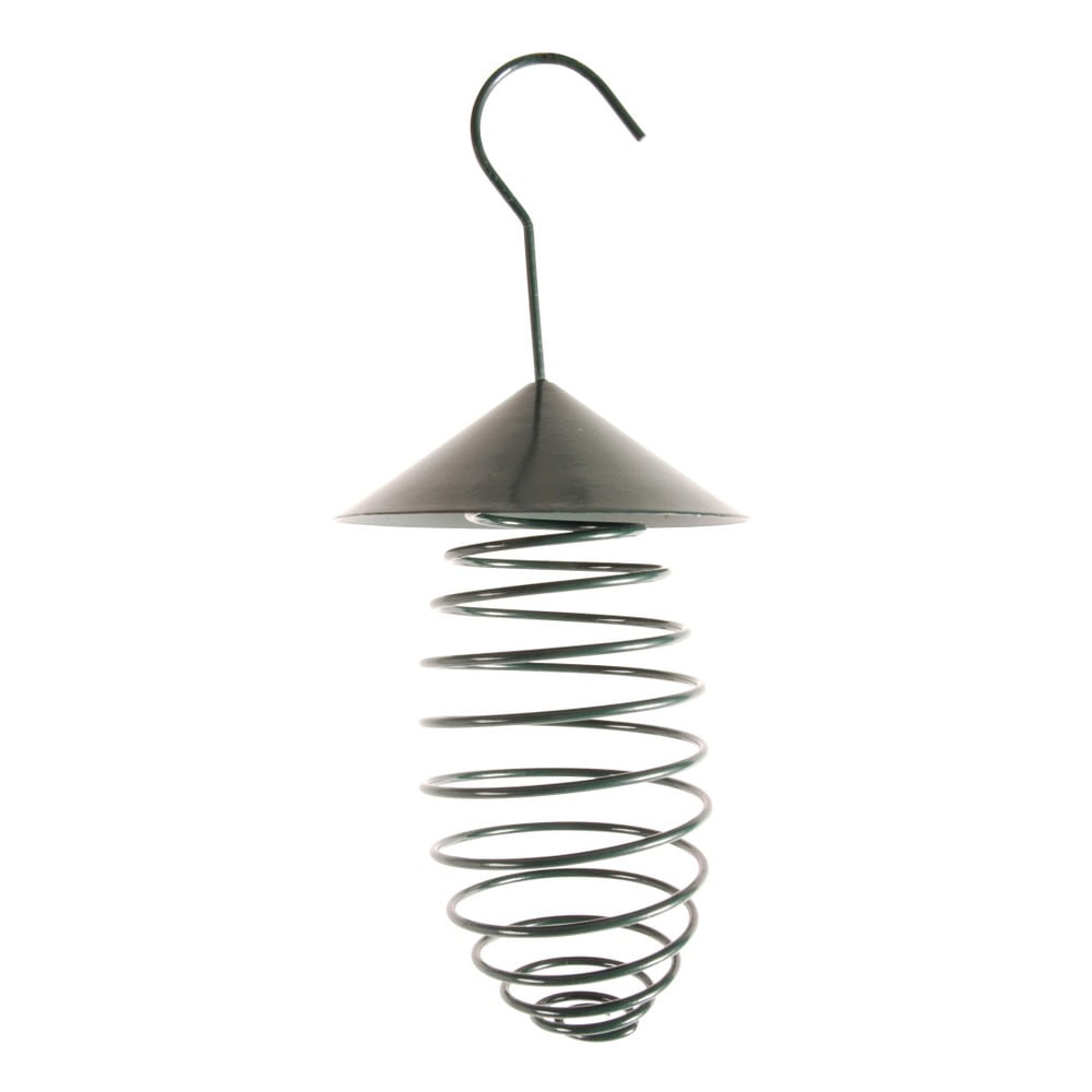 Tmavozelené kovové kŕmidlo so strechou Esschert Design