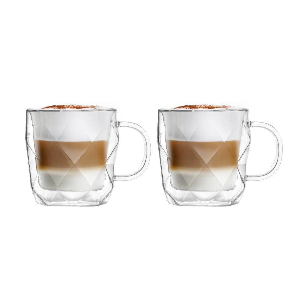 Súprava 2 dvojstenných hrnčekov Vialli Design Geo