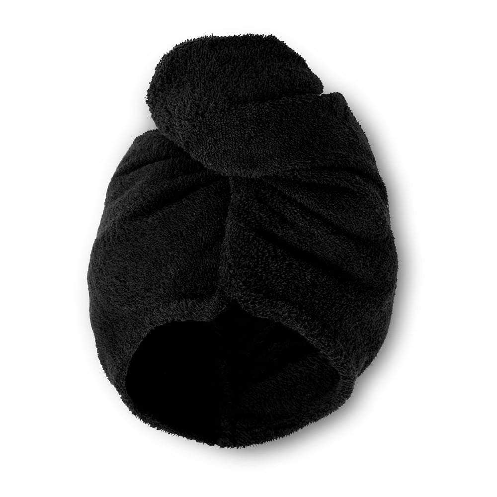 Čierne rýchloschnúce bavlnené uteráky na vlasy v súprave 2 ks 20x13 cm Quick Dry – Catherine Lansfield