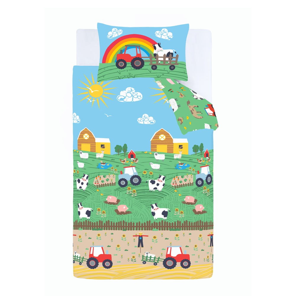 Detské obliečky do postieľky 120x150 cm Farmyard Animals – Catherine Lansfield