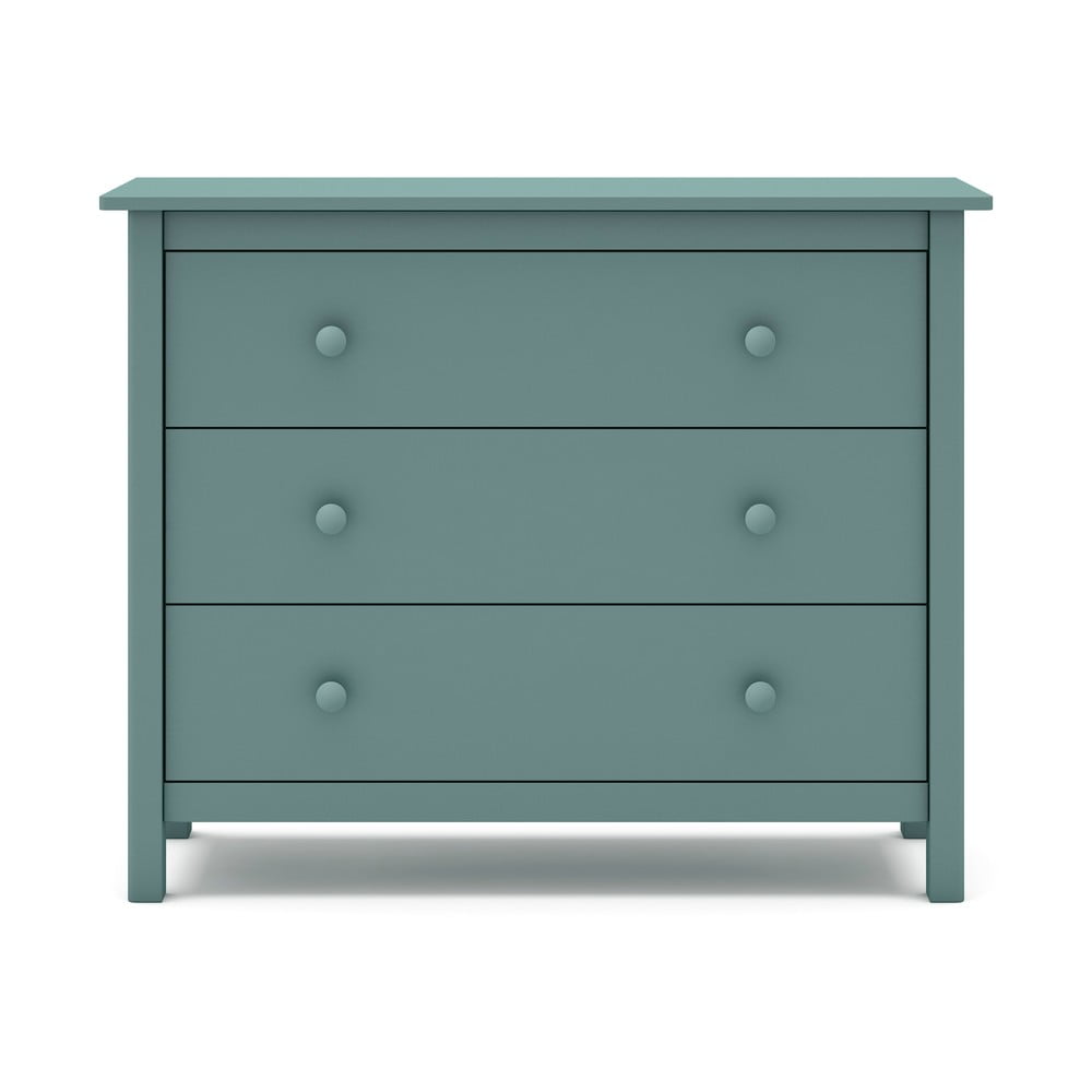 Nízka detská komoda z borovicového dreva v petrolejovej farbe 100x80 cm Max – Marckeric