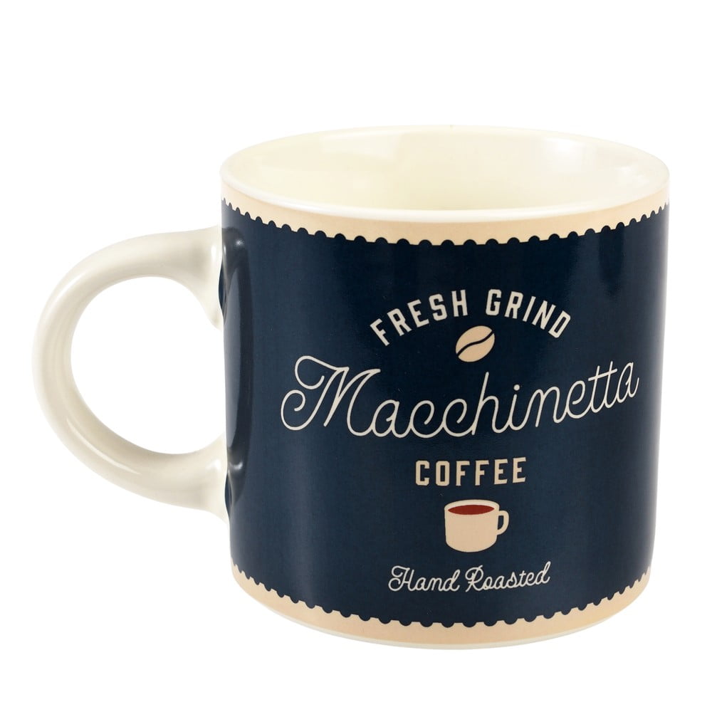 Tmavomodrý/krémový keramický hrnček 350 ml Macchinetta – Rex London