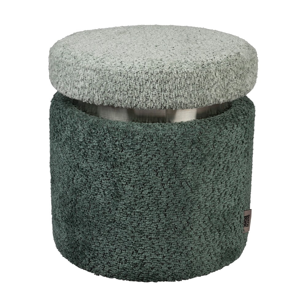 Zelený taburet z textílie buklé Sen – Dutchbone