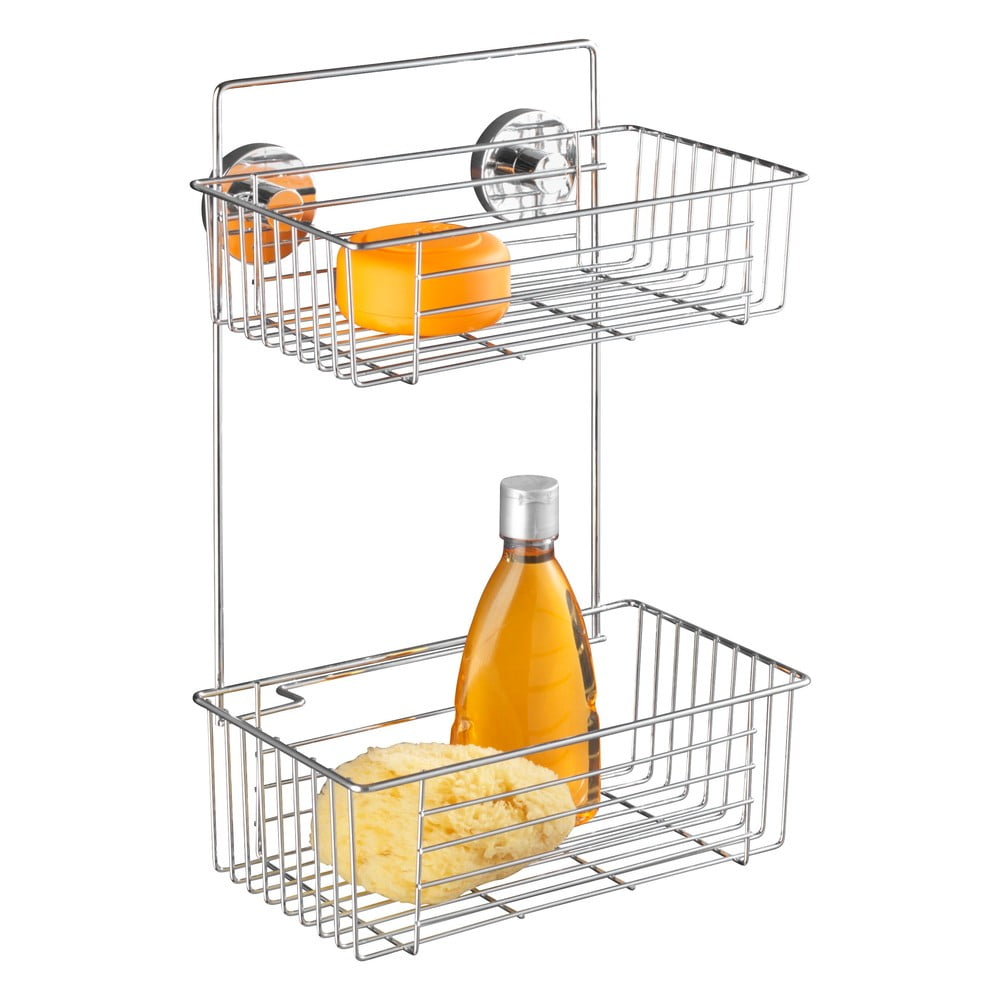 Samodržiaca dvojposdchodová polička Wenko Vacuum-Loc Bari