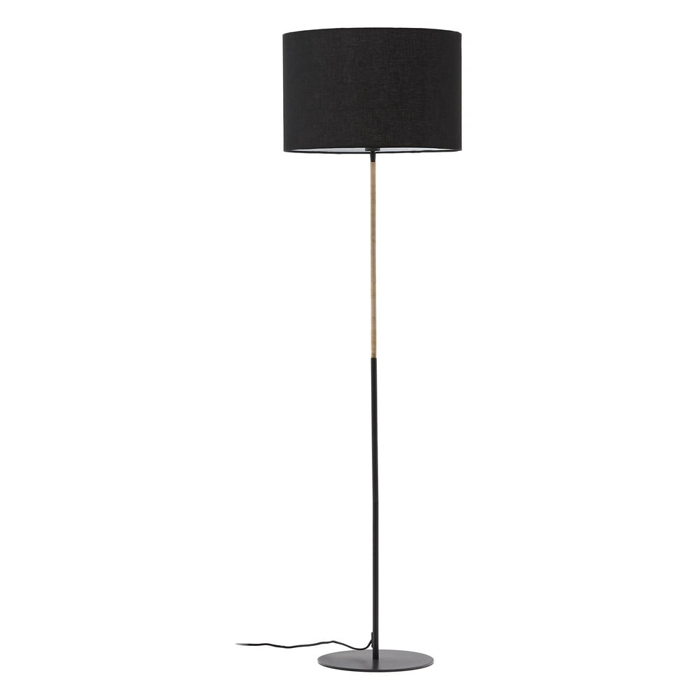 Čierna stojacia lampa s textilným tienidlom (výška 160 cm) Canar – Kave Home
