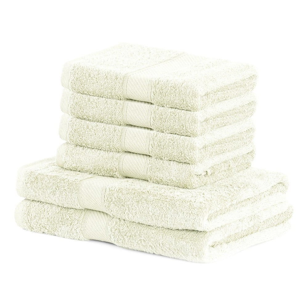 Set 2 svetlobéžových osušiek a 4 uterákov DecoKing Bamby