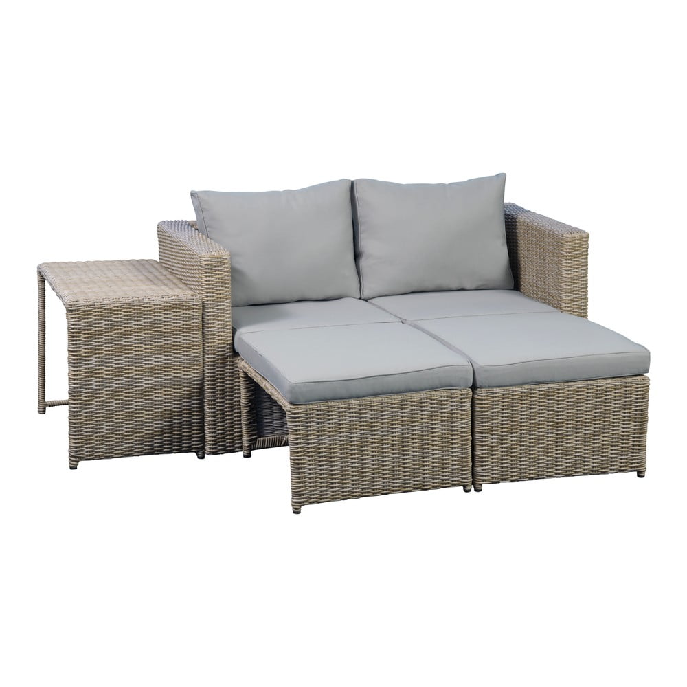 Záhradná lounge súprava pre 2 v béžovej a svetlohnedej farbe Modular – Unique Furniture