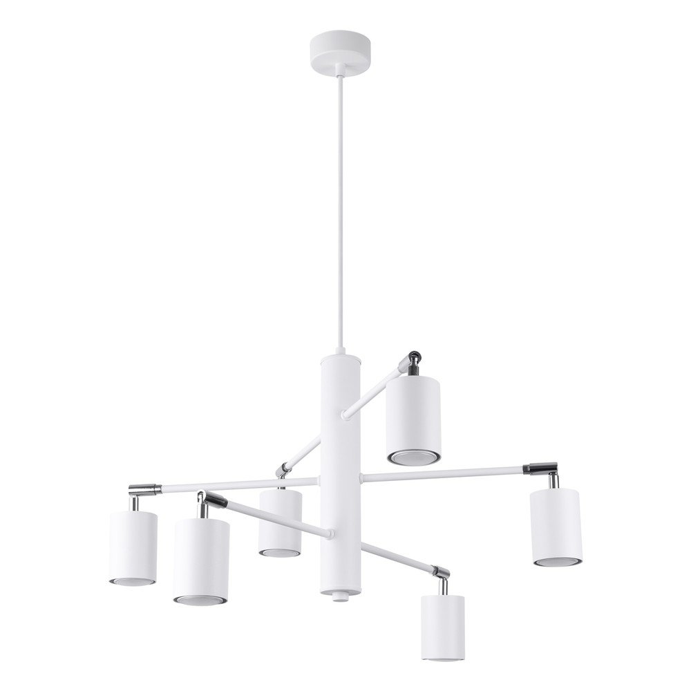 Biele kovové závesné svietidlo Virta – Sollux