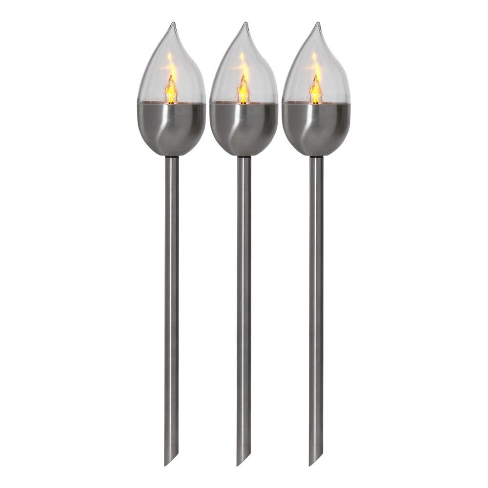 LED zapichovacie vonkajšie svietidlá v súprave 3 ks so solárnym panelom (výška  40 cm) Olympus – Star Trading