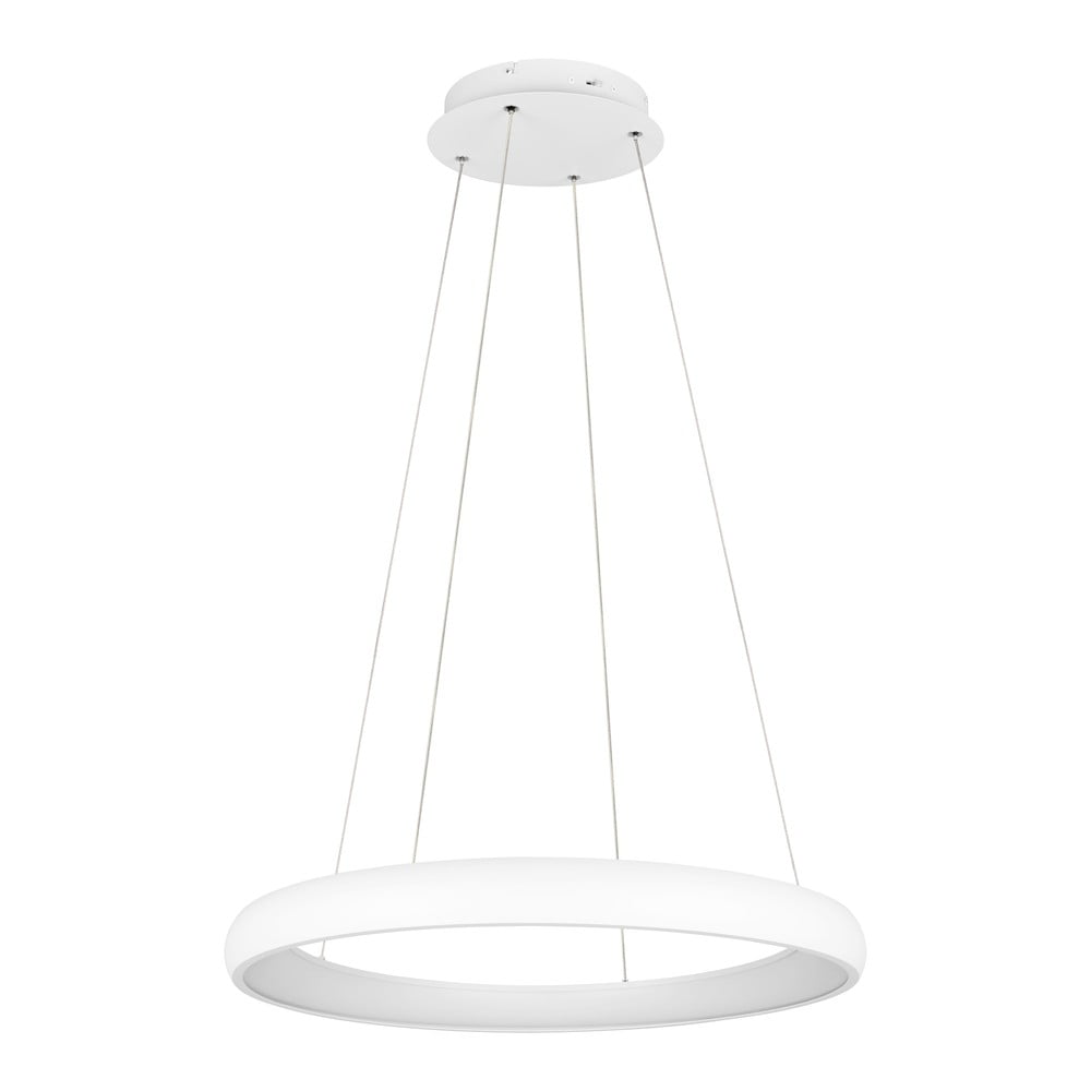 Biele LED stmievateľné závesné svietidlo s kovovým tienidlom ø 75 cm Cardona – Trio